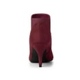 thumbnail image 2 of BLISSFUL STEP Women's Pointed Toe Stiletto Heels Chelsea Ankle Booties Burgundy 8, 2 of 7