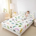 thumbnail image 4 of Homewish Cartoon Dinosaur Full Size Sheets 4-Piece for Preppy Children Kids,Jungle Animal Breathable Bed Sheets,Kawaii Wildlife Dino Lightweight Sheet Sets,Breathable Home Decor, 4 of 7