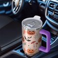thumbnail image 6 of Halloween Cute Icons on Pink Pattern Tumbler with Handle and Lid,40oz Double Wall Vacuum Insulated Tumbler,Cups Gift for Women and Men, 6 of 7