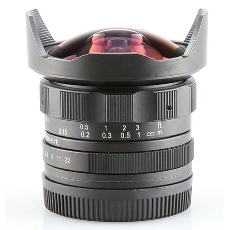 APS-C CL-Mil7528N 7.5mm F2.8 Fish-eye Wide Angle Lens for Canon EF-M Mount EOS M M2 M3 (Best Wide Angle Lens For Aps C)