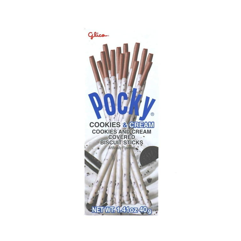 Pocky Chocolate Candy, Cookies Cream Flavor, 1.41 Oz Pack of 10