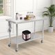 thumbnail image 2 of Yeshouse Mesa de acero inoxidable para preparación y trabajo con protector contra salpicaduras, mesa de cocina resistente con estante inferior ajustable y patas para restaurantes, hogares y hoteles, 2 of 6