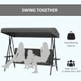 thumbnail image 4 of Outsunny 3-Seat Patio Swing Chair with Adjustable Canopy and Side Tray, 4 of 10