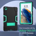 thumbnail image 7 of Dteck with Screen Protector Case for Samsung Galaxy Tab A9 Plus 11-inch (X210/X215/X216/X218),Shockproof 3-Layer Protection Kickstand Case Heavy Duty Cover for Galaxy Tab A9+,Black+Mint, 7 of 7