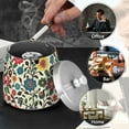 thumbnail image 4 of Yayeee Ashtray with Lid for Cigarette Smokeless Stainless Steel Home Ash Holder, Vibrant Floral, 4 of 7