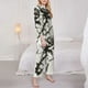 thumbnail image 3 of Balery Black And White Rose Conjunto de Pijama con Estampado para Mujer, Conjunto de Dos Piezas con Manga Larga, Ropa de Dormir Suave con Bolsillos, Pijamas Cómodos-Large, 3 of 7