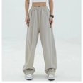 thumbnail image 1 of Pantalones de pierna ancha de verano estilo coreano para chicas sexys, pantalones casuales ajustados verticales de cintura alta, pantalones sueltos de talla grande para mujeres, pantalones de color, 1 of 6