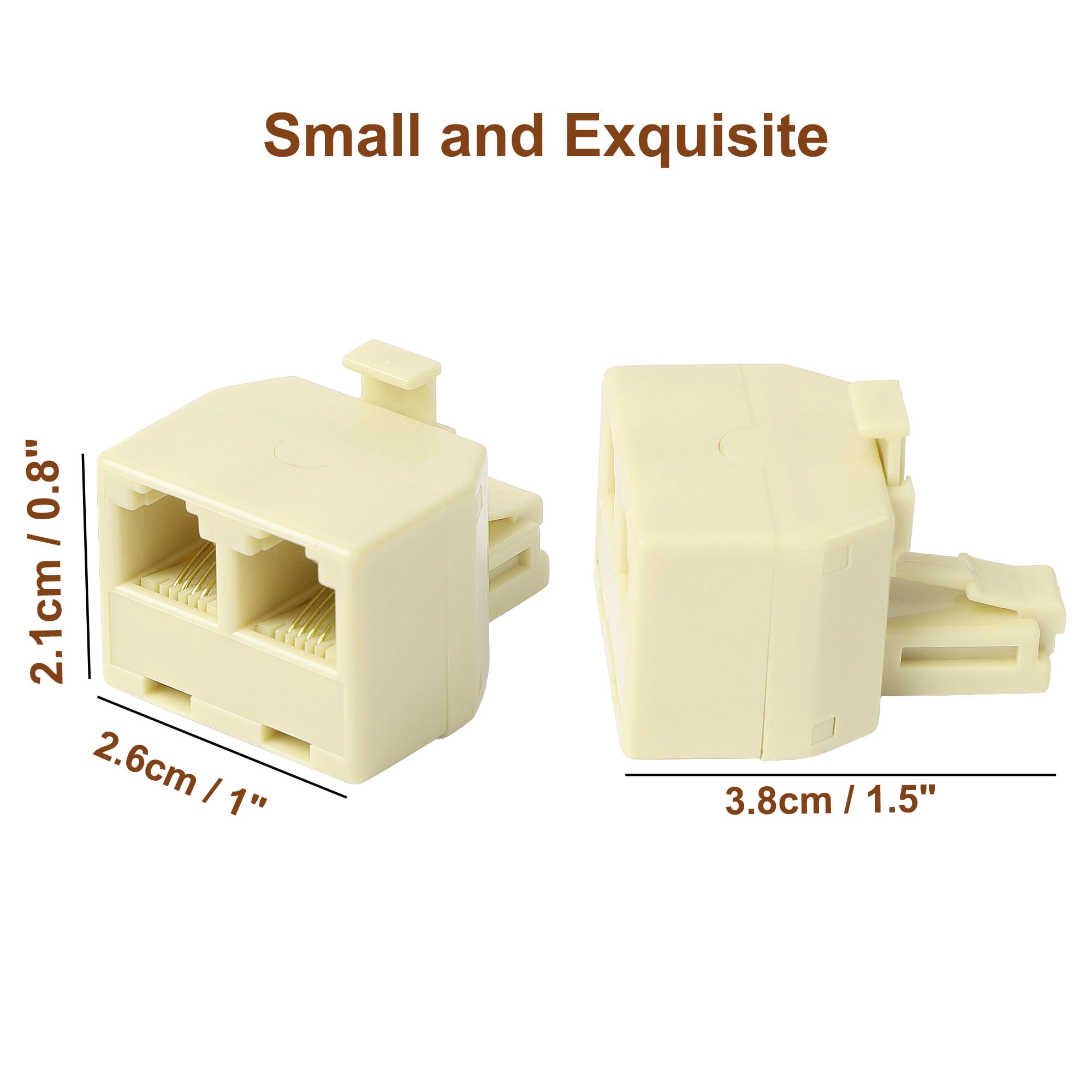 Unique Bargains RJ11 Telephone Connectors 4P 1 Male to 2 Female Plug Splitter