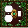 thumbnail image 4 of Metal Light Switch Plate Cover Elegant Green Maroon Starry Night Damask Frame FRA022, 4 of 13