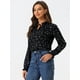 thumbnail image 2 of Blusa con cuello con volantes y lazo para mujer, blusa de manga larga con campana vintage Estrella Negra S, 2 of 6
