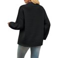 thumbnail image 4 of Women Fall Winter Long Sleeve Knit Sweater Solid Color Crewneck Pullover, 4 of 5