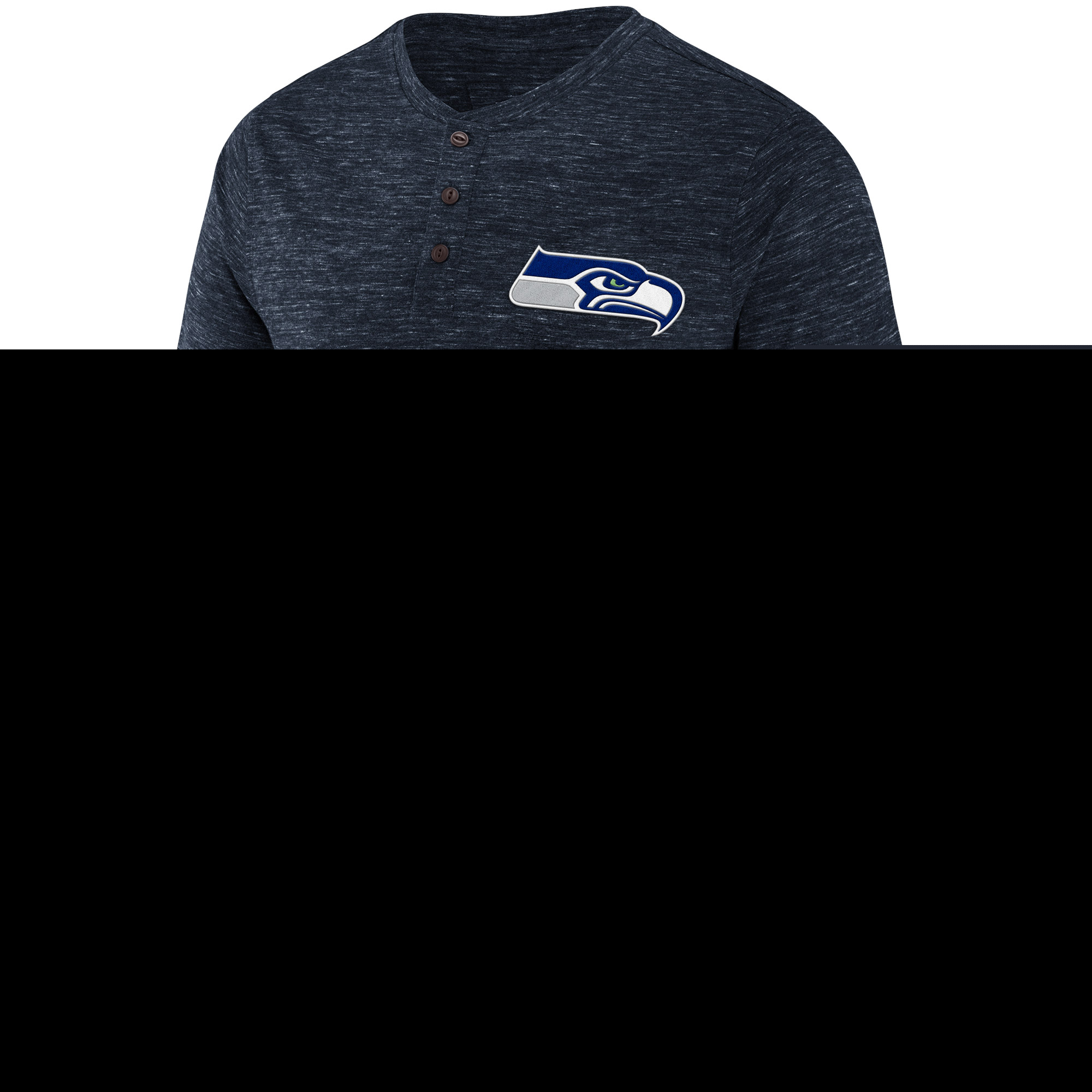 thumbnail image 2 of Men's NFL x Darius Rucker Collection by Fanatics College Navy Seattle Seahawks Slub Henley T-Shirt, 2 of 3