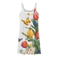 thumbnail image 3 of Daznico Robe d'Été pour Femmes, Mode d'Été Imprimée Plissée Sans Manches Bretelles Robe de Plage Décontractée, Robes d'Été pour Femmes, 3 of 4
