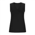 thumbnail image 7 of Fnooota Women's Cotton Tank Tops, Vacation Casual V Neck Loose Fit Summer Tops with Pockets Black Size L, 7 of 7