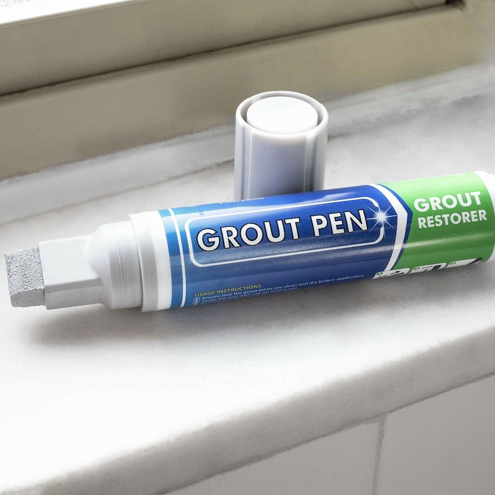 CIRCLE- Grout Pen Light Grey Tile Paint Marker: Tile Grout Colorant Pen - Wide Tip
