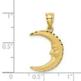 thumbnail image 4 of Auriga Fine Jewelry 14K Yellow Gold Satin Diamond-Cut Moon Pendant for Women, 4 of 5