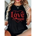 thumbnail image 1 of Camiseta básica para mujer verano SuaveLarge Size 220g, Seasonal Essential, Valentine'S Day Love Graphic Women'S T-Shirt - Casual Short SleCamisetas de verano para mujer, manga corta, cuello redondo, 1 of 6
