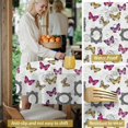 thumbnail image 5 of Butterfly and Frame Purple Pattern Round Tablecloth 60"x60", Wrinkle Resistant Wipeable Table Cover for Kitchen Dining Room Picnic Patio and Party, 5 of 6
