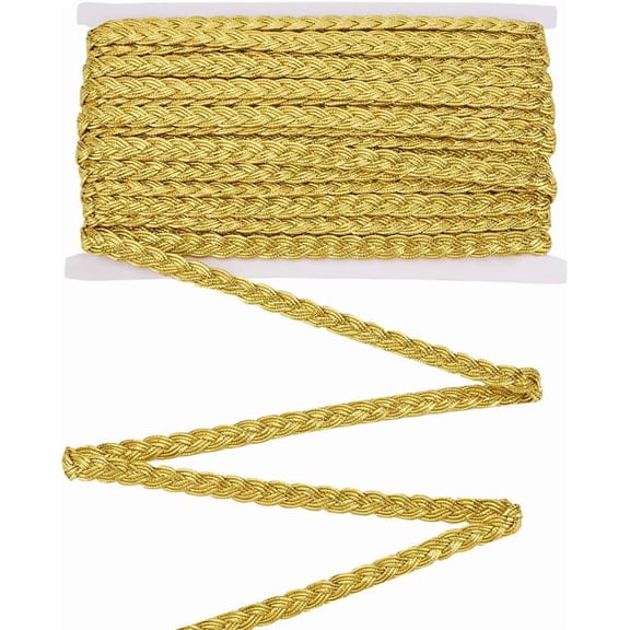 Metallic Braid Trim 11mm Wide Filigree Corrugated Lace Ribbon Gold Embellishment Trim for DIY Clothes Accessories Jewelry Crafts Sewing Decoration Gold DIY