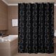 thumbnail image 2 of Cortina de ducha con diseño de pared negra resistente al agua y con ganchos para decoración de baño con estilo, 2 of 8