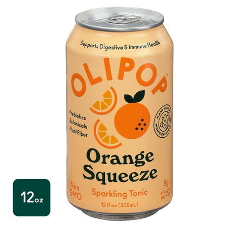 OLIPOP Prebiotic Soda  Orange Squeeze Flavor  12 fl oz  Refrigerated