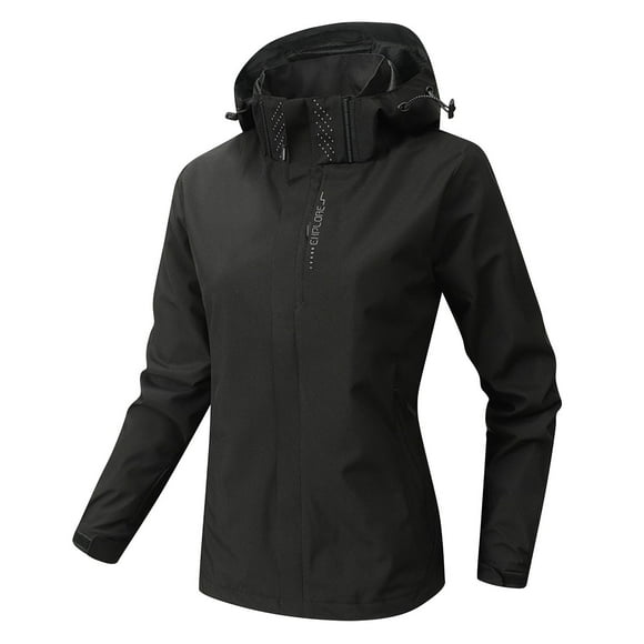 UPPADA Imperméable pour Femmes, Léger, à Capuche, pour la Randonnée en Plein Air, Veste à Fermeture Éclair, à Blocs de Couleur, Trench à Cordon de Serrage avec Poches, Prime Magasinage en Ligne