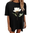 thumbnail image 7 of Mifsaly Oversized Graphic Tees for Women Magnolia Floral Print Cotton T-Shirts Crewneck Short Sleeve Summer Tops Lightweight Breathable Casual Daily Loose Fit Shirts 2026 L, 7 of 7