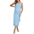 thumbnail image 2 of INSPIRE CHIC Women's Maternity Dress Mesh Wedding Guest Sleeveless Ruffle Cocktail Party Maxi Photoshoot Bodycon Dresses 2XL Blue, 2 of 6