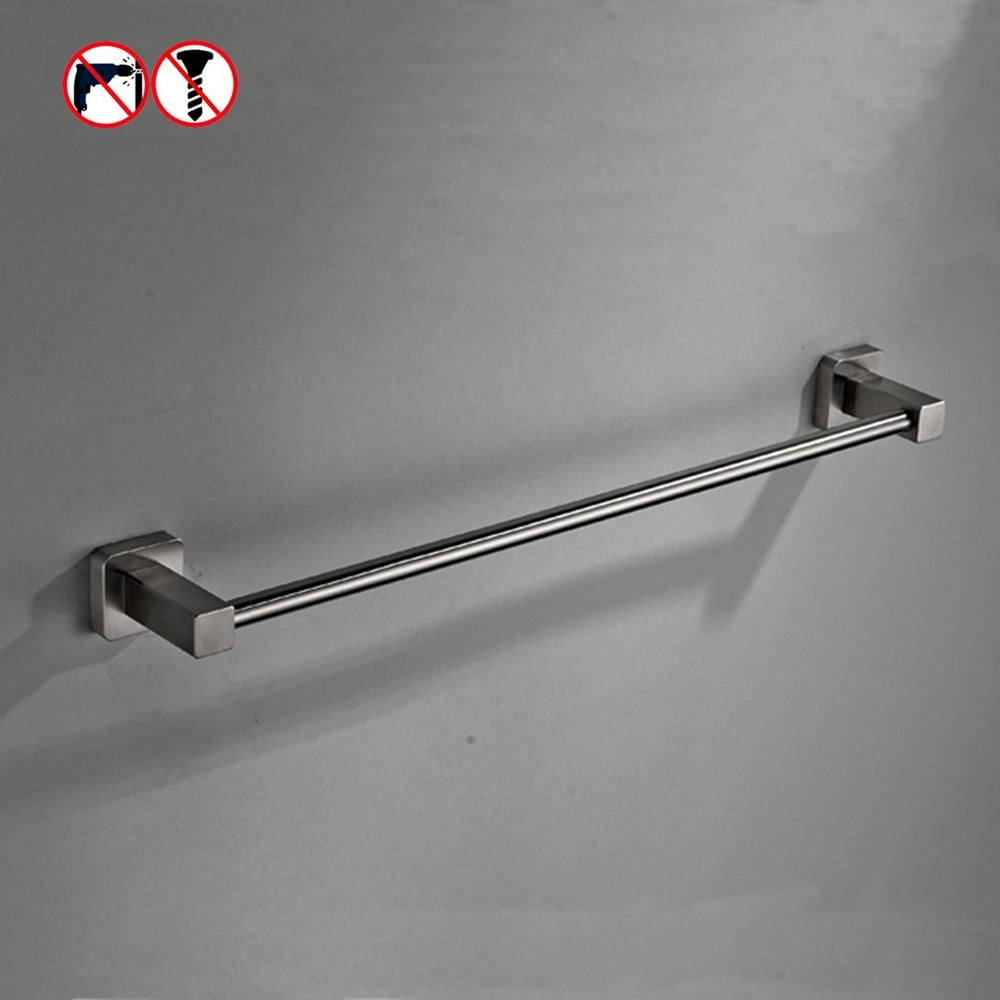 BESy Self Adhesive Bathroom 24Inch Single Towel Bar SUS304 Stainless