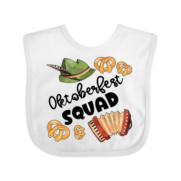 Inktastic Oktoberfest Squad Hat, Accordion, Pretzels Boys or Girls Baby Bib