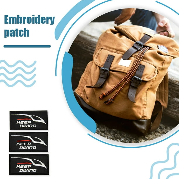 MOYIC Lot De 3 écussons Thermocollants Keep Diving Pour Vêtements, Sacs