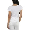 thumbnail image 2 of ToBeInStyle Women's Sheer Asymmetric Scoopneck T-Shirt, 2 of 4