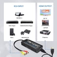 thumbnail image 6 of PORTHOLIC RCA to HDMI Converter, Composite to HDMI Converter, AV to HDMI Adapter Support 1080P PAL/NTSC with RCA & HDMI Cable, Compatible with STB, N64, Xbox, VHS, Blue-Ray DVD, 6 of 7
