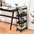 thumbnail image 7 of TUOREN 4-Tier Slim Storage Cart with Wheels for Narrow Space, Black, 7 of 7