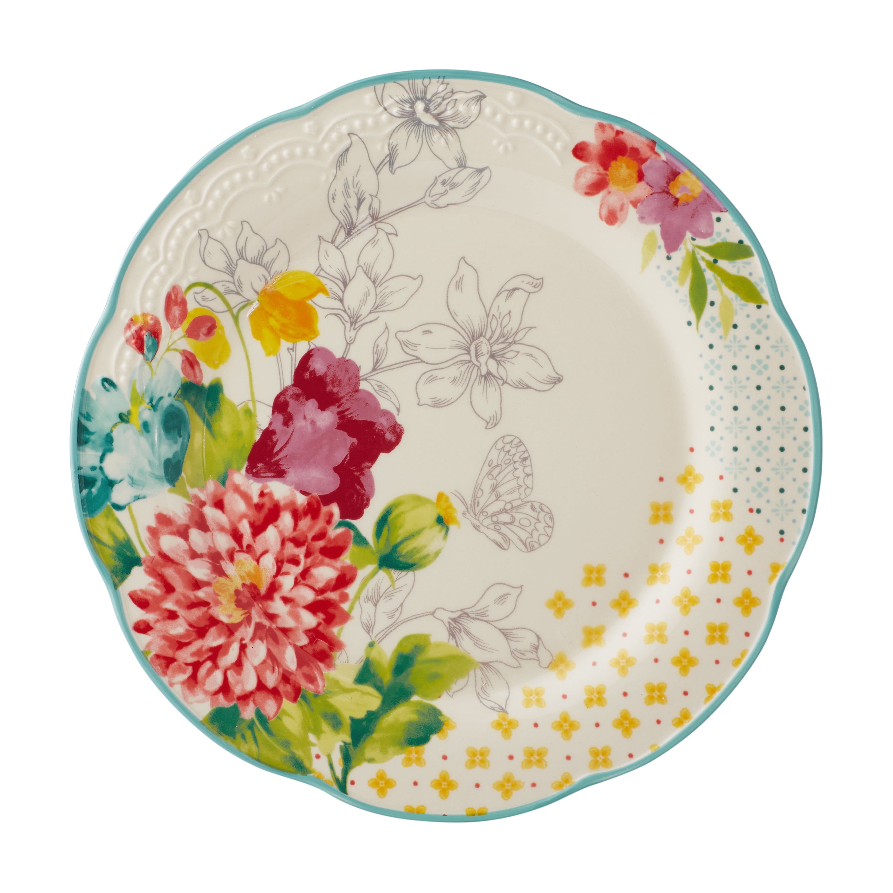 The Pioneer Woman Blooming Bouquet 12-Piece Dinnerware Set