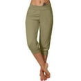 thumbnail image 1 of Timegard Capri Pantalon pour Femmes Été Bas Élastique Bas Resserré Joggers Confortables avec Poches Pantalon Court, 1 of 6