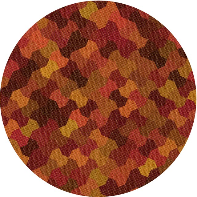 Ahgly Company Machine Washable Indoor Round Transitional Orange Red Orange Area Rugs, 3' Round