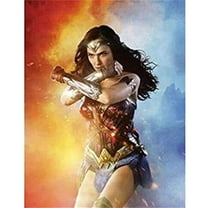 DIY 5D Wonder Woman Diamond Art Painting Kits for Adults,Round Full Drill Crystal Rhinestone Embroidery Cross Stitch Arts Craft Canvas for Home Wall Decor，12"x 16"