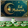 thumbnail image 5 of Eid Mubarak Banner Ramadan Celebration Moon Starry Night Decor Backdrop Party Muslim Festive Decorations Photography Props Background, 5 of 8