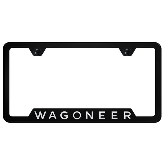 Jeep Wagoneer Laser Etched Logo Cut-Out License Plate Frame (Black)