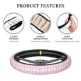 thumbnail image 5 of Lsque Heart Buffalo Plaid Ultra Soft Car Steering Wheel Cover for Women, Standard 15 inch Size for Truck Van SUV Auto, 5 of 8