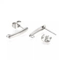 thumbnail image 2 of EOEMY 100 Set 304 Stainless Steel Bar Stud Earring Findings Loop With Ear Nuts 15X3mm, 2 of 3
