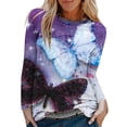 thumbnail image 3 of Blusa suelta informal con cuello redondo y manga larga para mujer Fridja  czfsfas2888, 3 of 5