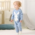 thumbnail image 6 of Boys Girls Easter Bunny Knit Sweater Romper Long Sleeve Jumpsuit Clothes, 6 of 9