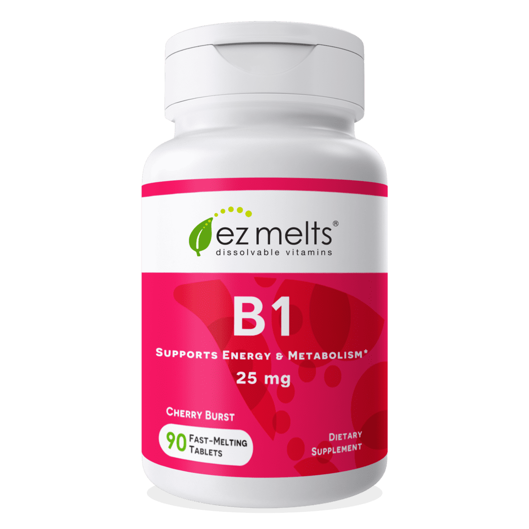 Eeuwigdurend trolleybus Overleven EZ Melts Vitamin B1 as Thiamine, 25 mg, Vegan, Zero Sugar, 90 Fast Dissolve  Tablets - Walmart.com