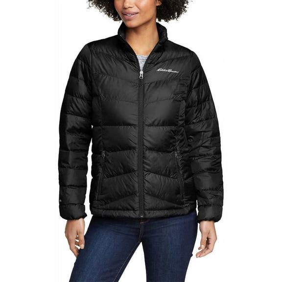 Eddie Bauer Womens Midweight Chevron Quilt Down Jacket (as1, alpha, l, regular, regular, Black)