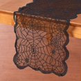 thumbnail image 3 of Lace Halloween Table Runner, Polyester Black Spider Web Table Runner for Halloween Dinner Parties and Scary Movie Nights Table Decoration,13"x72", 3 of 7