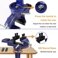 thumbnail image 3 of Tornillo de mesa ZHRMJZG, 3 bancos, universal, giratorio 360°, abrazadera de trabajo, 3 of 6