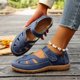 thumbnail image 5 of Sandalias de las Mujeres Cómodas Cerradas Dedo Hueco Fuera Pisos, Zapatos Casuales de las Mujeres Más Tamaño Correa Ajustable Primavera Verano, 5 of 9