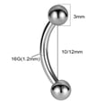 thumbnail image 5 of K-KED 10pcs/lot G23 TITANIUM Curve Barbell Banana Cartilage Studs Ear Eyebrow Piercing-16G/10mm/3mm, 5 of 6